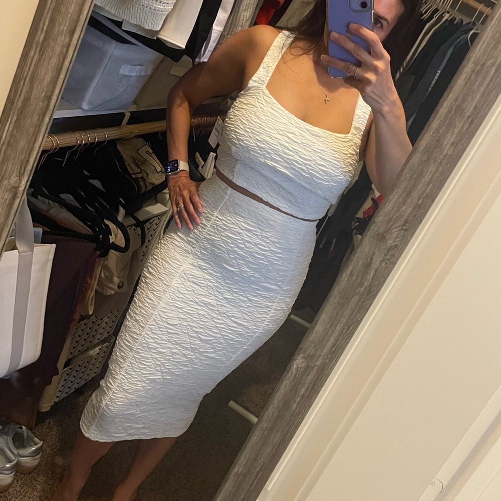 NWT Good American Textured 2 piece outfit CLOUD WHITE